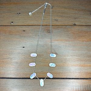 KENDRA SCOTT ** UNICORN ** Silver White Mother of Pearl Station Necklace "Meadow